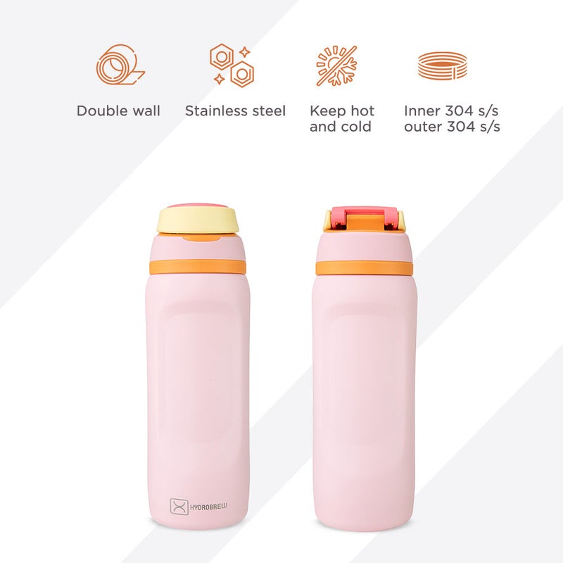 Hydrobrew Sip Switch Stainless Steel Water Bottle - Pink Sorbet - Image 5