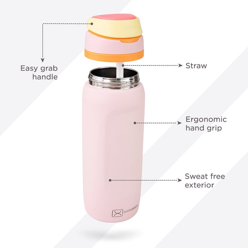 Hydrobrew Sip Switch Stainless Steel Water Bottle - Pink Sorbet - Image 3