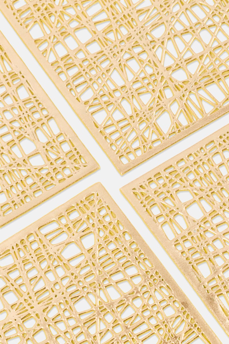 Catherine Malandrino 4 Pieces Dining Placemats, Gold - Image 3