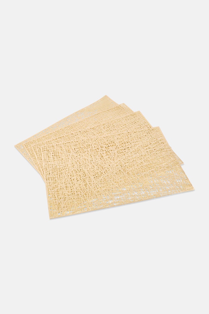 Catherine Malandrino 4 Pieces Dining Placemats, Gold - Image 1
