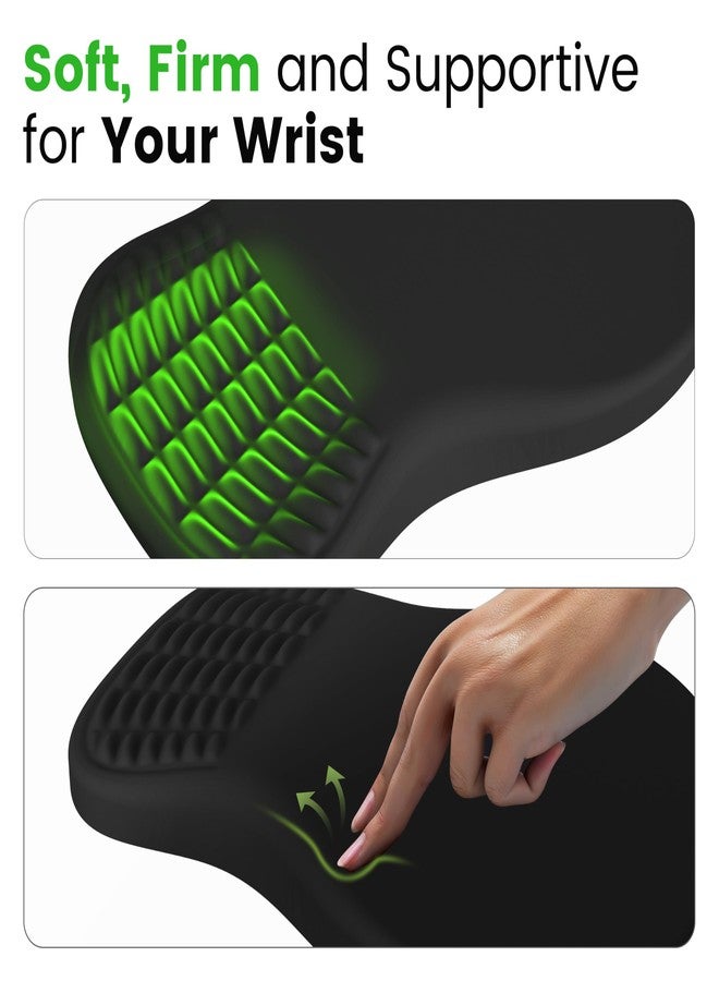 MEKASS Ergonomic Mouse Pad with Wrist Rest, Memory Foam Wrist Support for Carpal Tunnel Pain Relief, Non-Slip PU Base, Comfortable Mousepad for Office Home (Black) - Image 3