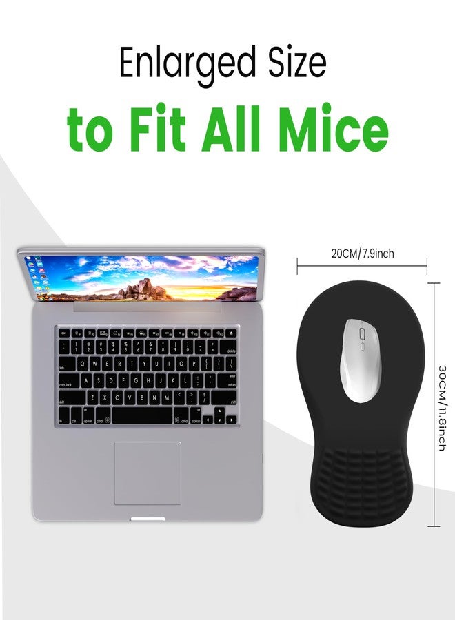 MEKASS Ergonomic Mouse Pad with Wrist Rest, Memory Foam Wrist Support for Carpal Tunnel Pain Relief, Non-Slip PU Base, Comfortable Mousepad for Office Home (Black) - Image 5