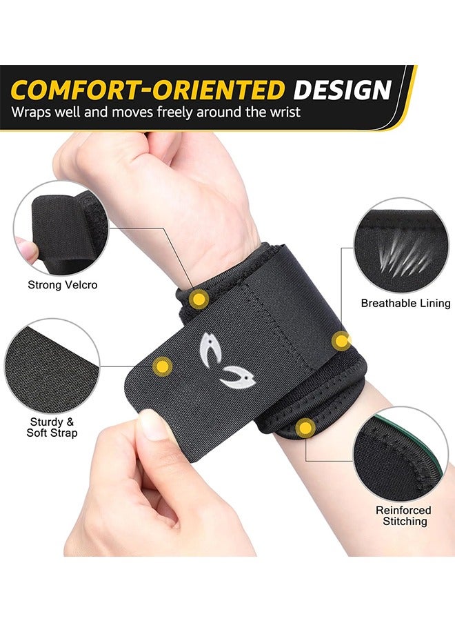 GIFT 2 PCS Wrist Compression Strap, Wrist Brace Wrist Wraps for Fitness, Weight Lifting, Tendonitis, Carpal Tunnel Arthritis, Pain Relief, Great Support for Men Women, Adjustable - Image 3