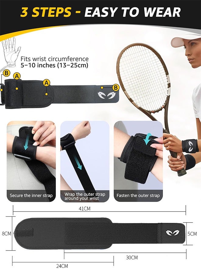 GIFT 2 PCS Wrist Compression Strap, Wrist Brace Wrist Wraps for Fitness, Weight Lifting, Tendonitis, Carpal Tunnel Arthritis, Pain Relief, Great Support for Men Women, Adjustable - Image 5