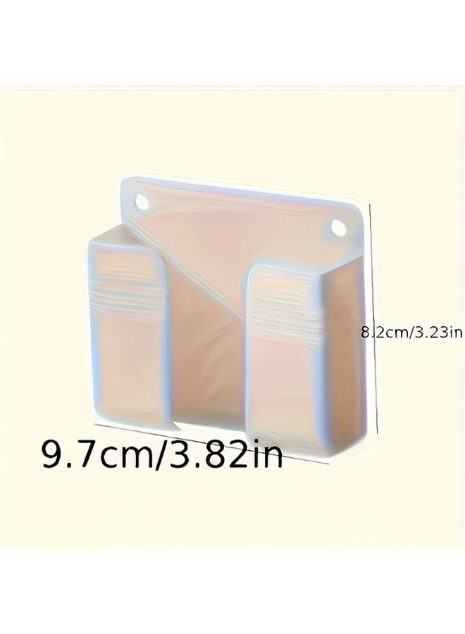White Wall Mounted Phone Holder No Drill Remote Control Rack Bathroom Kitchen Bedside Charging Station - Image 2
