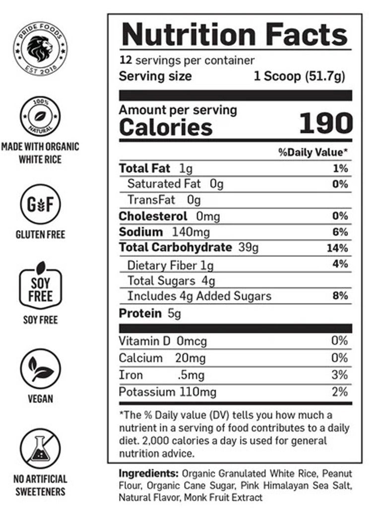 Pride Foods Rice and Grinds - Creamy Peanut Butter 12 Serving - Image 2