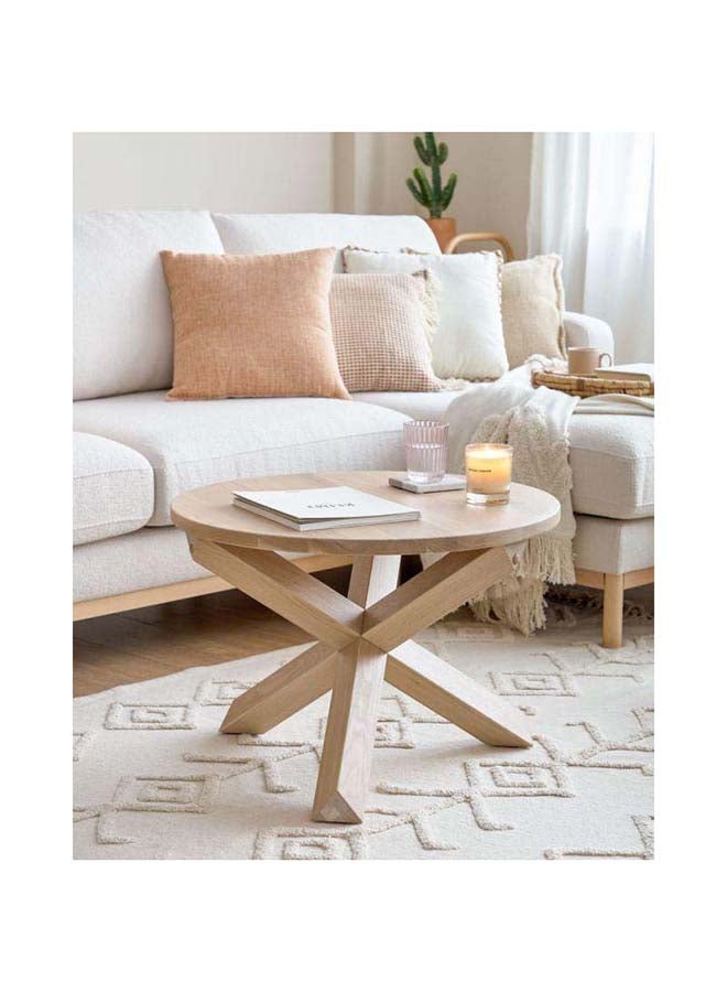 Al Home Beige Enginee Beige Wood Center Table - Size: 90x45 By Alhome - 110112140