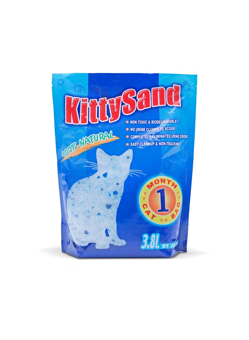 Kitty Sand 100% Natural Silica Crystal Premium Quality Cat Litter 3.8L Plain - Pack of 8 - Image 2
