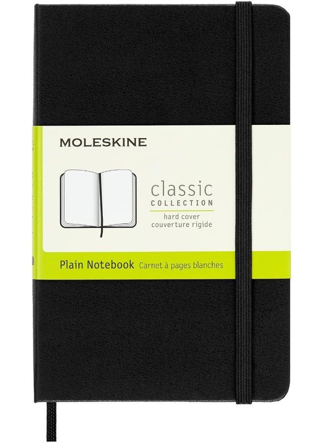 Moleskine 9 x 14 cm Classic Plain Paper Notebook Hard Cover and Elastic Closure Journal - Black  - Image 1