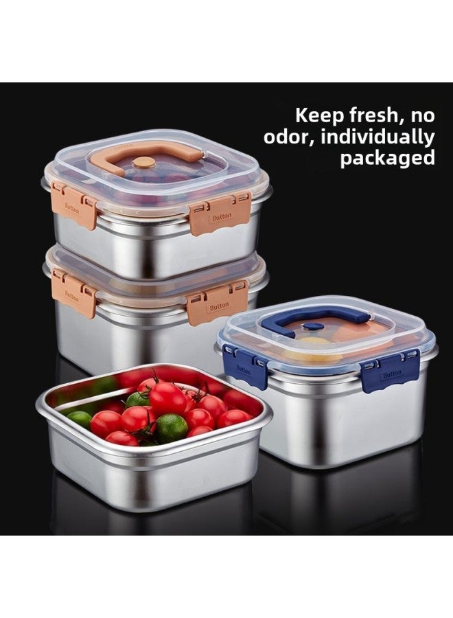 Large Capacity Stainless Steel Lunch Box Microwave Heatable Food Grade Square Bento Box With Lid Handle Extra Thick-Specifications:2500ml Type B  - Image 2