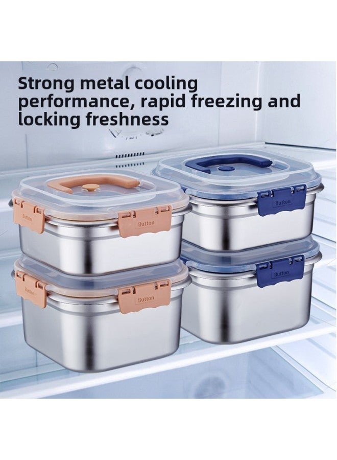 Large Capacity Stainless Steel Lunch Box Microwave Heatable Food Grade Square Bento Box With Lid Handle Extra Thick-Specifications:2500ml Type B  - Image 3