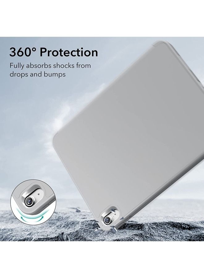 Captaintech Compatible with iPad 10th 10,9 inch Generation 2022 Built-in Pencil Holder Flexible Back Cover, Trifold Stand, Auto Sleep Wake Rebound Series GreyCase Compatible with iPad 10th 10,9 inch Generati - Image 4