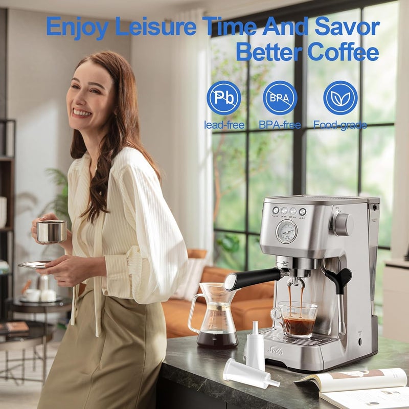 بديل فلتر لآلة صنع القهوة Sage Barista Express Pro، لطرازات SES008/SES810/SES875/SES880/SES920/SES980/SES990/BES008، بديل فلتر الماء لآلة القهوة Sage، عبوة من 4 قطع - Image 2