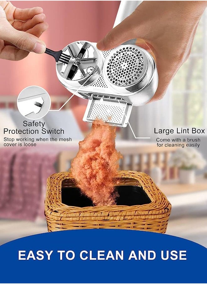 Joshberg - Fabric Shaver Lint Remover USB Rechargable for Clothes Sofa Toys Sweater with a Hidden Lint Roller,17.2*12.7*7.9cm White - Image 1