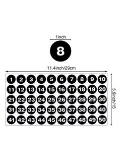 Adasea 20 Sheets Black Vinyl Number Stickers-1 To 50 Consecutive Number Labels Stickers, 1 Inch Self-Adhesive Waterproof Inventory Stickers For Inventory Storage Classification  - Image 2