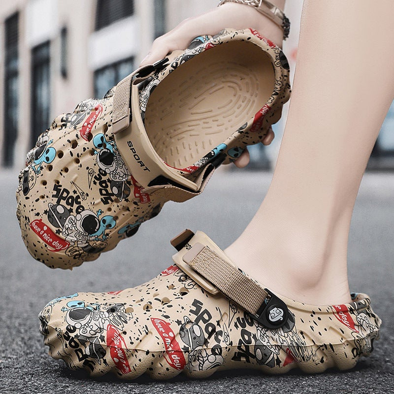 Plus Size Men'S Cave Shoes Eva Rubber Plastic Outer Wear Fashion Baotou Sandals Summer One Shoes Two Wear Beach Shoes - Image 4