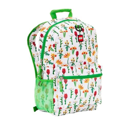 LEGO Iconic Prints Kids School Backpack Bookbag, for Travel, On-the-Go, Back to School, Boys and Girls, with Adjustable Padded Straps and Fun patterns, Warm Bouquet - Image 1