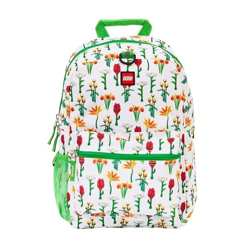 LEGO Iconic Prints Kids School Backpack Bookbag, for Travel, On-the-Go, Back to School, Boys and Girls, with Adjustable Padded Straps and Fun patterns, Warm Bouquet - Image 2