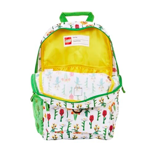 LEGO Iconic Prints Kids School Backpack Bookbag, for Travel, On-the-Go, Back to School, Boys and Girls, with Adjustable Padded Straps and Fun patterns, Warm Bouquet - Image 5