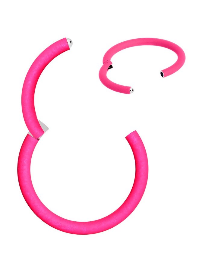 Body Candy Body Candy Segment Hoop Nose Rings 18 Gauge 316l Surgical Steel Lip Ring Cartilage (1pc-10mm 18 gauge, pink)  - Image 2
