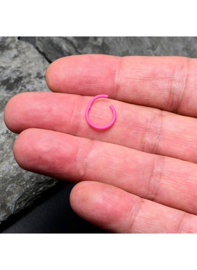 Body Candy Body Candy Segment Hoop Nose Rings 18 Gauge 316l Surgical Steel Lip Ring Cartilage (1pc-10mm 18 gauge, pink)  - Image 4