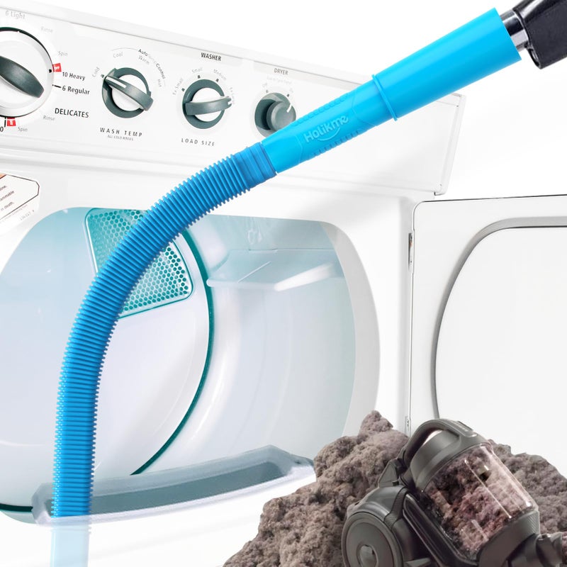 Holikme Dryer Vent Cleaner Kit Vacuum Hose Attachment Brush, Lint Remover, Dryer Vent Vacuum Hose, Blue - Image 1