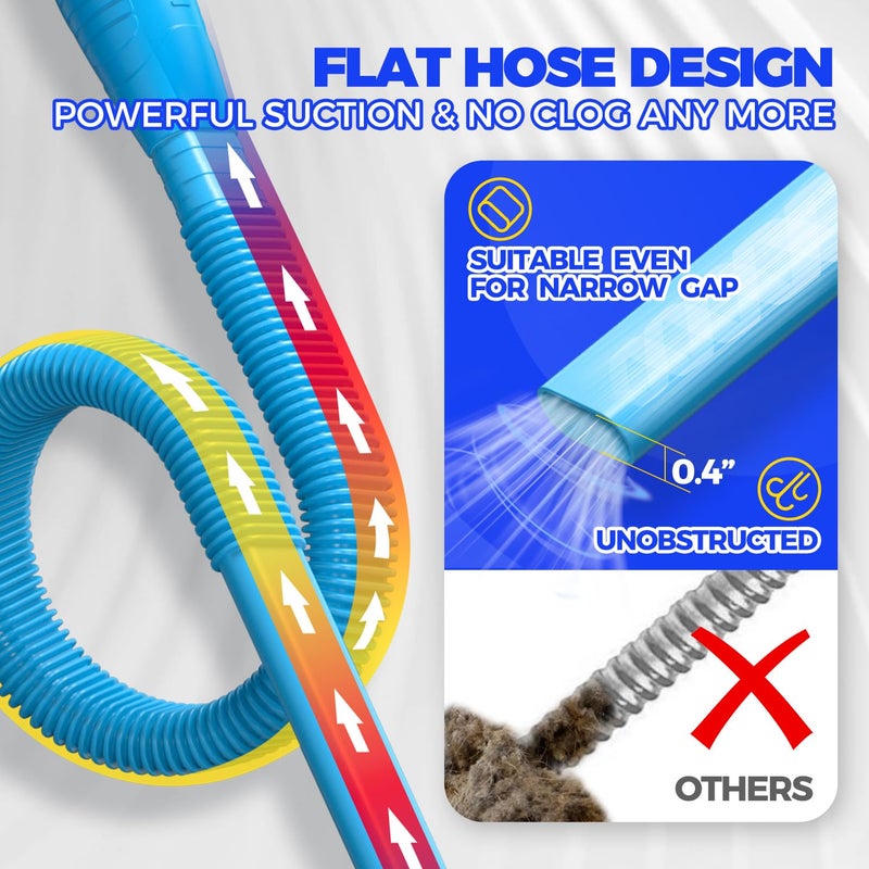 Holikme Dryer Vent Cleaner Kit Vacuum Hose Attachment Brush, Lint Remover, Dryer Vent Vacuum Hose, Blue - Image 2