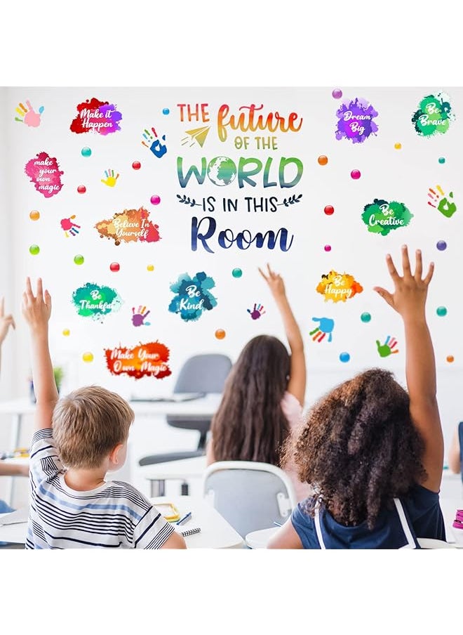erorex Colorful Handprint Wall Stickers Self Adhesive Wall Decals Inspirational Wall Decals Playroom Wall Decals Decorative Wall Stickers Be Used For Bedroom Foyer Living Room  - Image 2