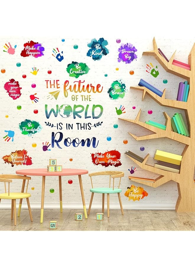 erorex Colorful Handprint Wall Stickers Self Adhesive Wall Decals Inspirational Wall Decals Playroom Wall Decals Decorative Wall Stickers Be Used For Bedroom Foyer Living Room  - Image 5