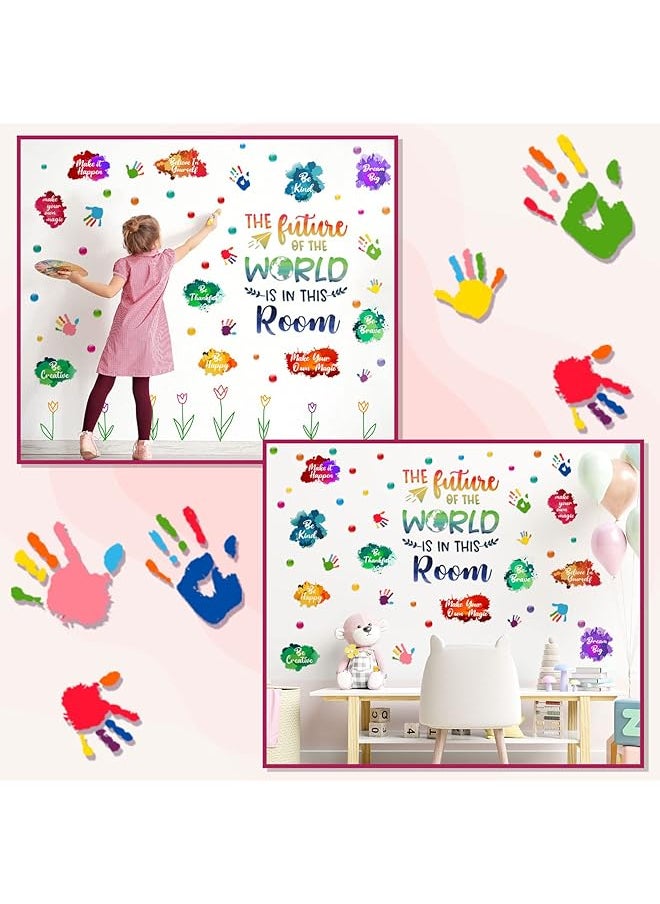 erorex Colorful Handprint Wall Stickers Self Adhesive Wall Decals Inspirational Wall Decals Playroom Wall Decals Decorative Wall Stickers Be Used For Bedroom Foyer Living Room  - Image 4