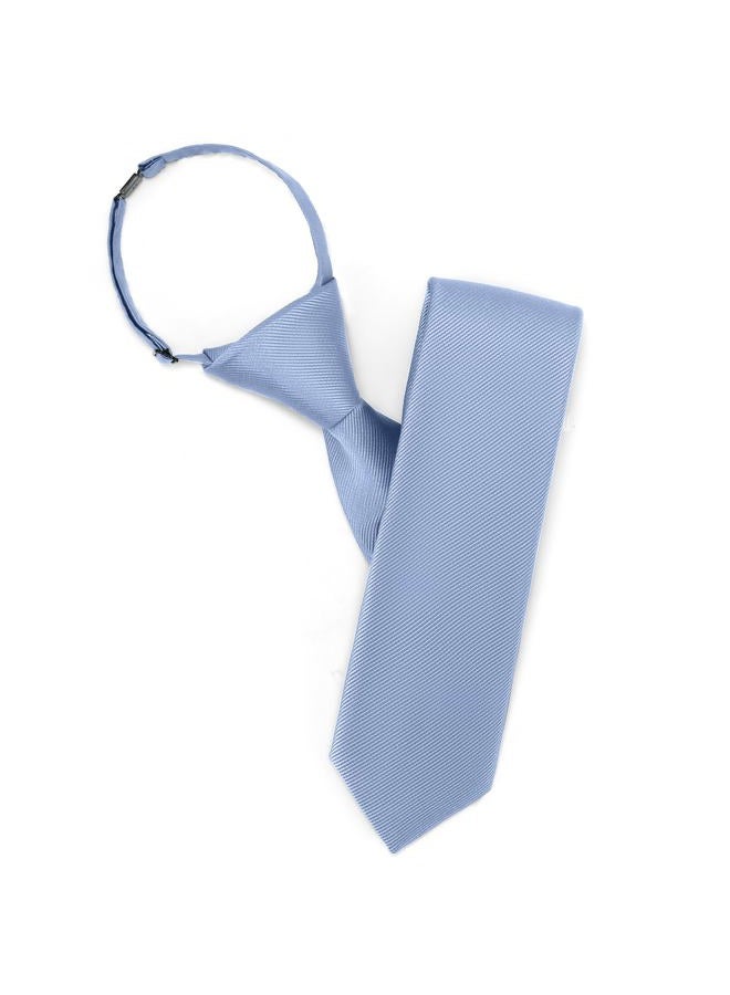 Puistr Boys Tie Pre-tied Adjustable Kids Solid Color Necktie for Age 8-12 Years Wedding School Graduation with Gift Box, 617-light Blue, M - Image 1