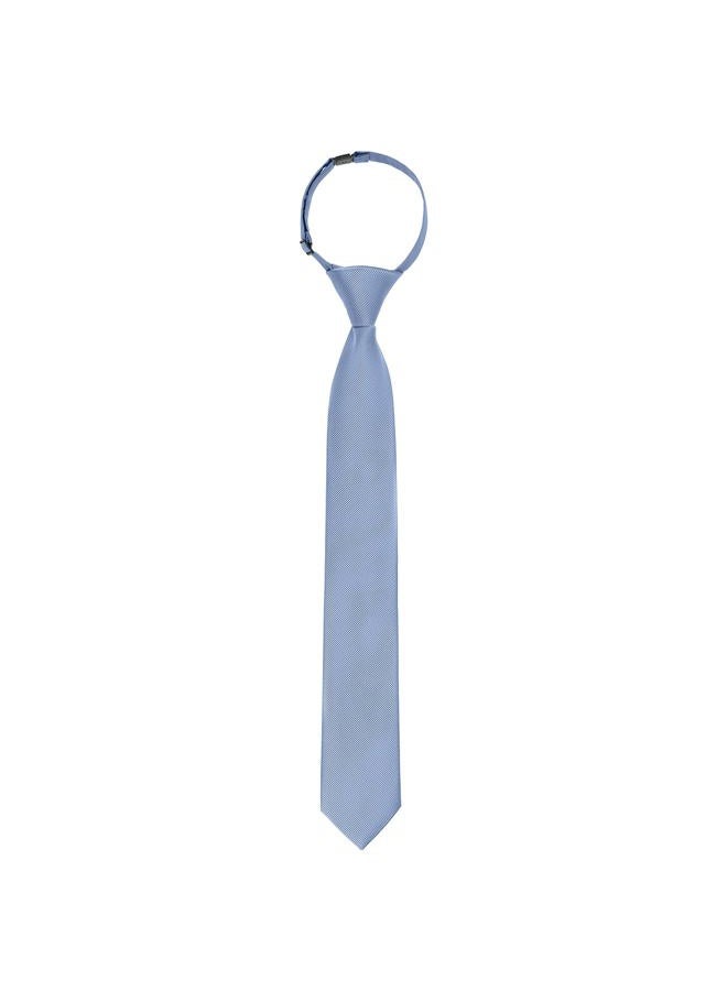 Puistr Boys Tie Pre-tied Adjustable Kids Solid Color Necktie for Age 8-12 Years Wedding School Graduation with Gift Box, 617-light Blue, M - Image 2