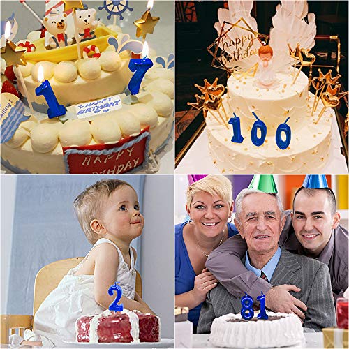 XNOVA Blue Birthday Candles 2 Candle 2nd Two Years Cake Bady Roman Numberal Cool Number Candle No 20 21 22 23 25 24 26 28 27 29 - Image 4