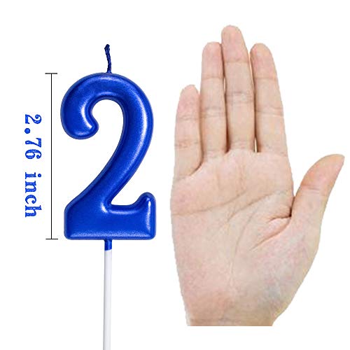 XNOVA Blue Birthday Candles 2 Candle 2nd Two Years Cake Bady Roman Numberal Cool Number Candle No 20 21 22 23 25 24 26 28 27 29 - Image 2