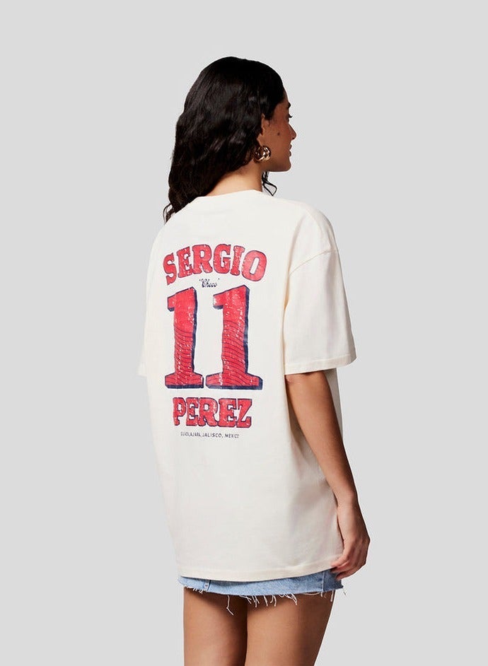Red Bull Racing F1 Sergio Checo Perez Vintage Oversized T-Shirt - Image 3