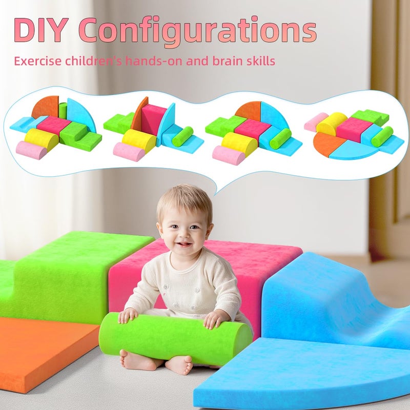cjdropshipping 8 Piece Toddler Climbing Blocksï¼ŒSoft Play Climbing Toys Indoor for Toddlers Ideal Crawling and Exploration Play Set for Baby Gym/Toddler Playground (Rainbow Color, 8pcs) - Image 4