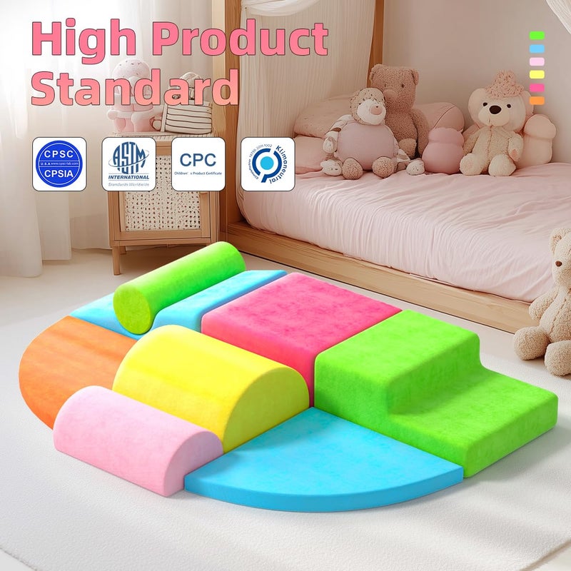 cjdropshipping 8 Piece Toddler Climbing Blocksï¼ŒSoft Play Climbing Toys Indoor for Toddlers Ideal Crawling and Exploration Play Set for Baby Gym/Toddler Playground (Rainbow Color, 8pcs) - Image 2
