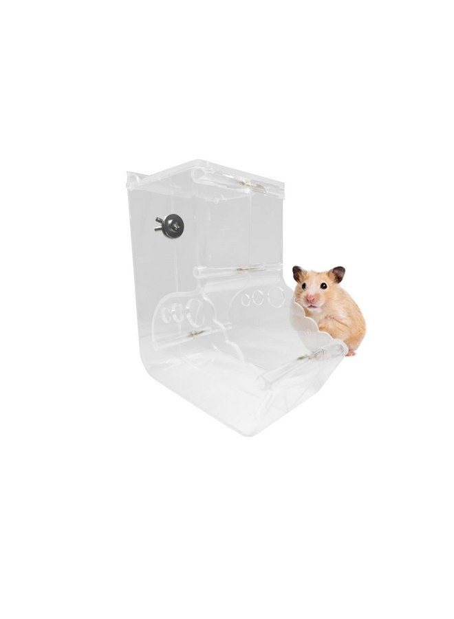BenePoint Automatic Hamster Feeder, Clear Acrylic Automatic Pet Feeder Pet Food Dispenser, Hamster Food Bowl Guinea Pig Food Dispenser for Small Animal Feeding & Watering Supplies (L) - Image 1