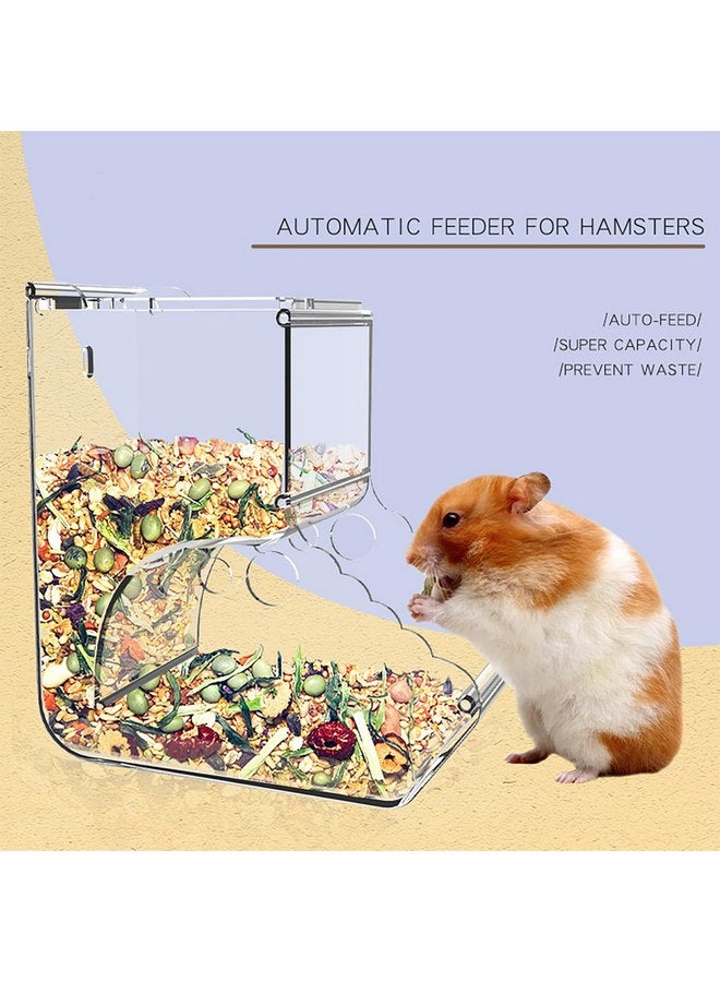 BenePoint Automatic Hamster Feeder, Clear Acrylic Automatic Pet Feeder Pet Food Dispenser, Hamster Food Bowl Guinea Pig Food Dispenser for Small Animal Feeding & Watering Supplies (L) - Image 4