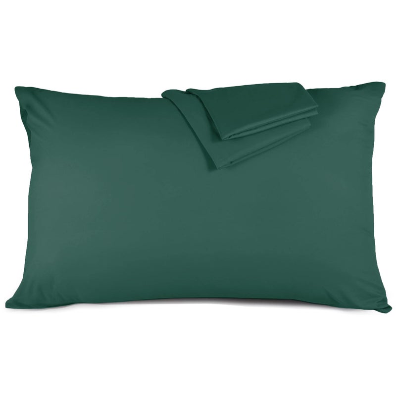 Hafaa Pillowcases 2 Pack Brushed Microfiber Emerald Green Pillow Cases with Envelop Closure  Wrinkle  Fade Resistant Pillow Cover 50x75 cm