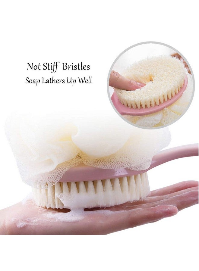 SEASPIRIT 2 IN 1 Loofah with handle Body Brush,Bath shower Brush Curved Long Handled for Skin Exfoliating Bath,Massage Bristles Suitable for Wet or Dry, Men and Women (Random Colour) - Image 5