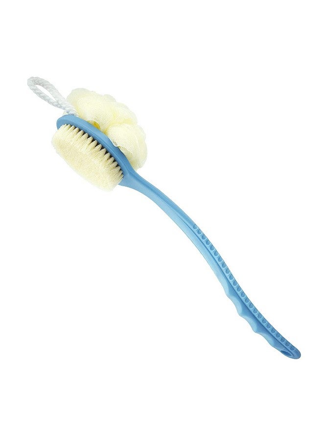 SEASPIRIT 2 IN 1 Loofah with handle Body Brush,Bath shower Brush Curved Long Handled for Skin Exfoliating Bath,Massage Bristles Suitable for Wet or Dry, Men and Women (Random Colour) - Image 1