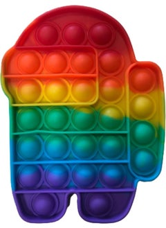 Pop It Push Bubble Fidget Special Pop Sensory Toy Mental Stress Game Popit Rainbow