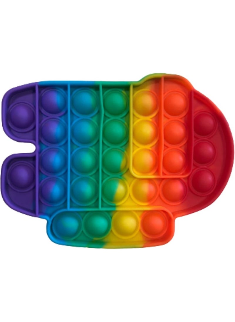 HYD - Pop It Push Bubble Fidget Special Pop Sensory Toy Mental Stress Game Popit Rainbow - Image 1