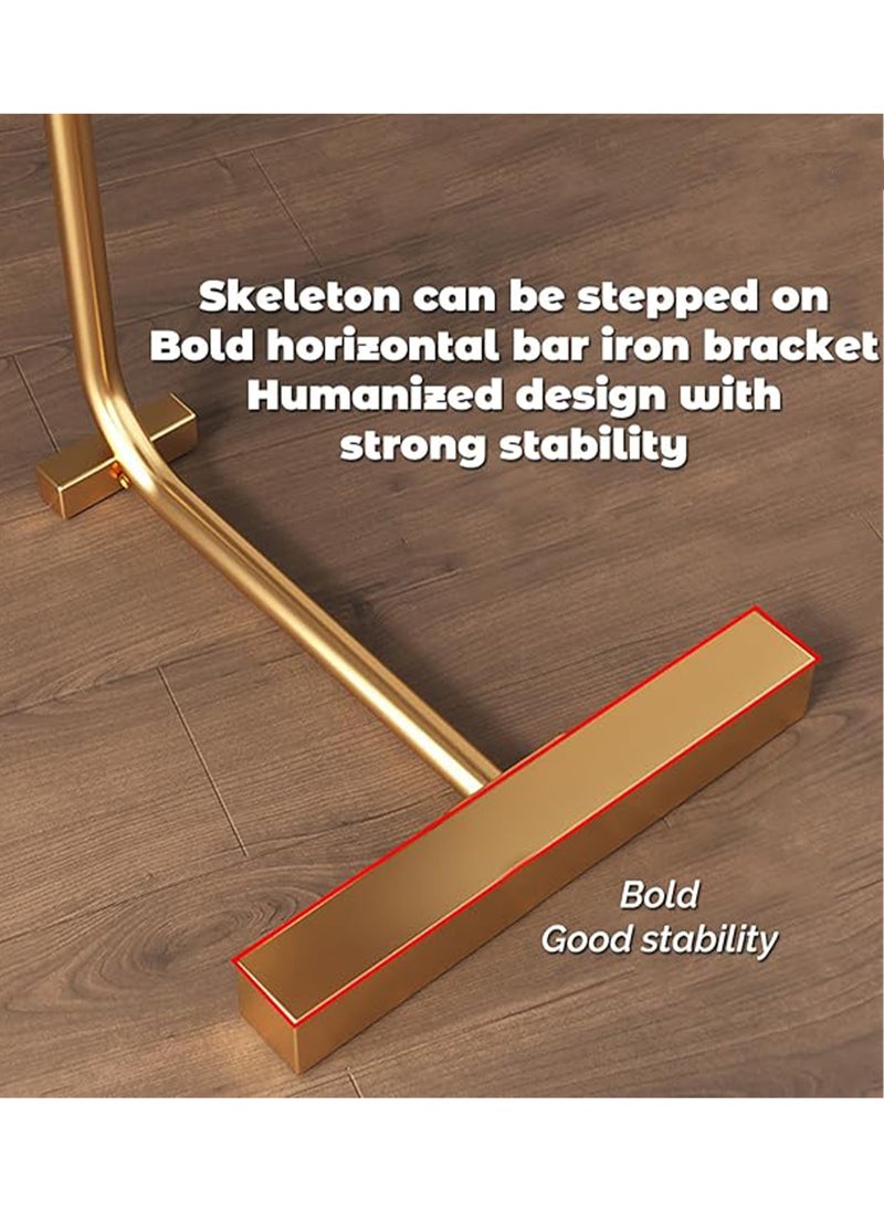 Generic - Abstract and Modern Wooden Finish C-Shaped Side Table with Iron Base and Tray Top, Perfect for Golden Base Frame And Brown Table Top for Living Room, Bedroom, Office, Indoor and Outdoor Bed Corner, Sofa, End Table, Accent Small Spaces Coffee Table, Drink Table, Snack Table - Image 1