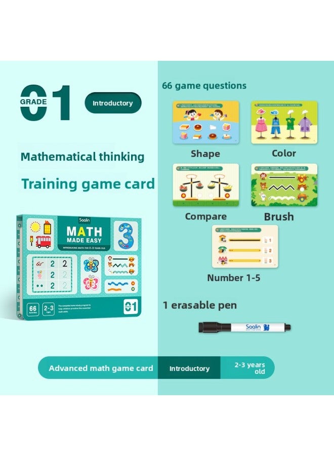 Saalin Shalin Advanced Mathematical Thinking Erasable Children's Training Cards Family Toys
