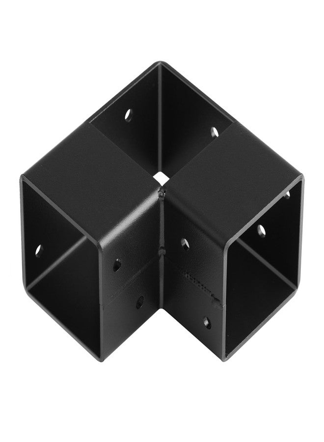 MOUNTAIN_ARK 4 Pack 1-1/2" Black Square Tube Connector, 3 Way L Shape Fitting Corner Coupler Fence Rail Clamp, 2 mm Thick - Image 2