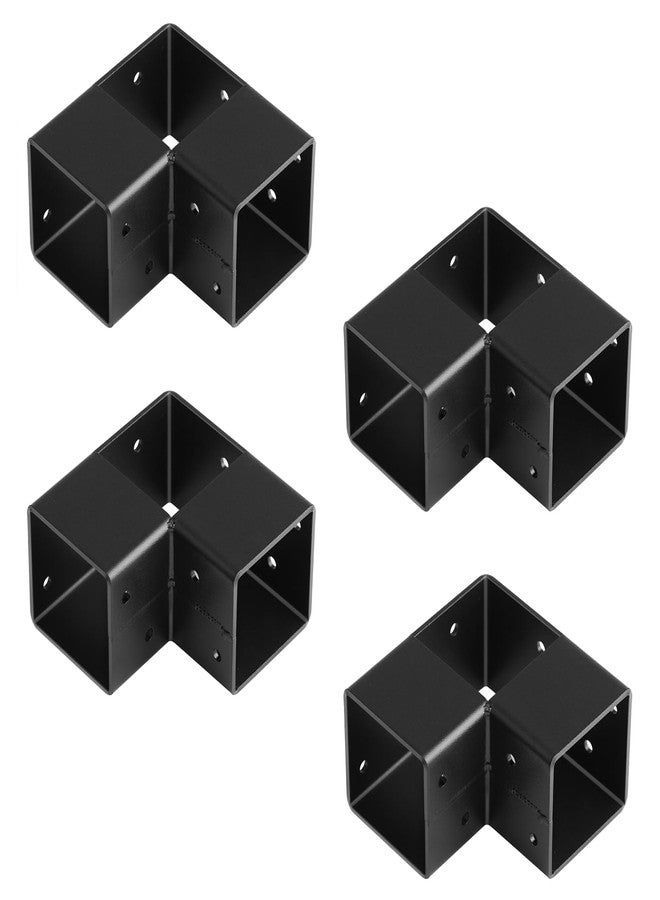 MOUNTAIN_ARK 4 Pack 1-1/2" Black Square Tube Connector, 3 Way L Shape Fitting Corner Coupler Fence Rail Clamp, 2 mm Thick - Image 5