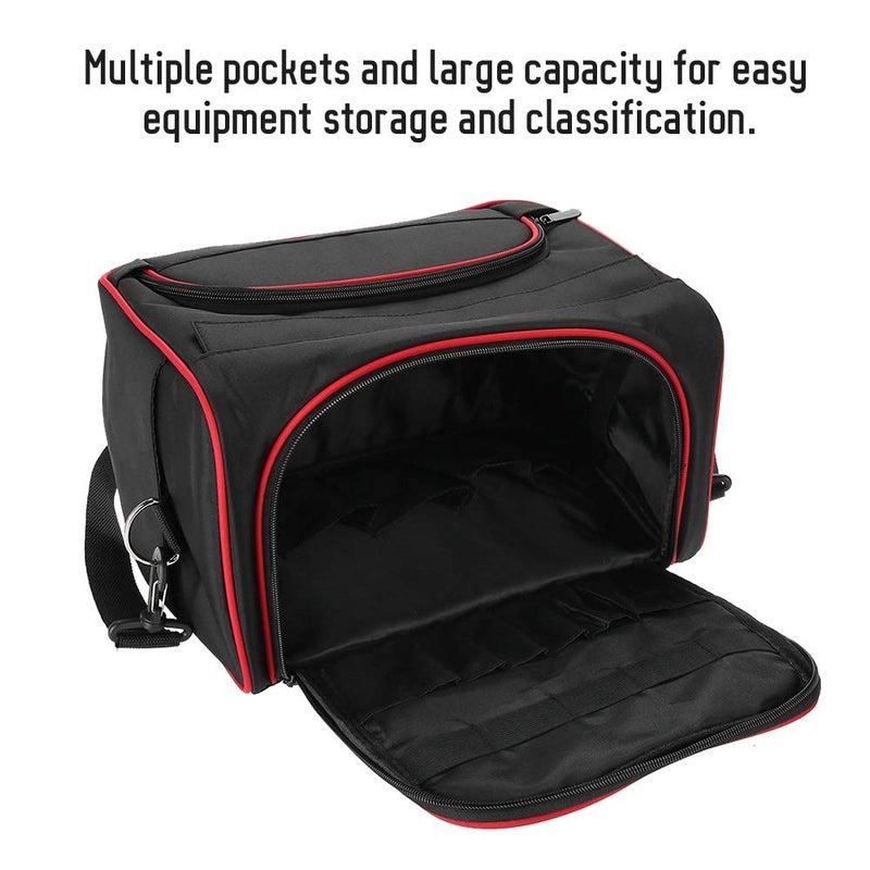 كلاراكو حقيبة تصفيف الشعر وحقيبة الحلاق، حقيبة تخزين سفر كبيرة السعة لتصفيف الشعر ومستحضرات التجميل وأدوات الزينة لحالات السفر وحقيبة تنظيم وحامل حقيبة (أسود) - Image 5