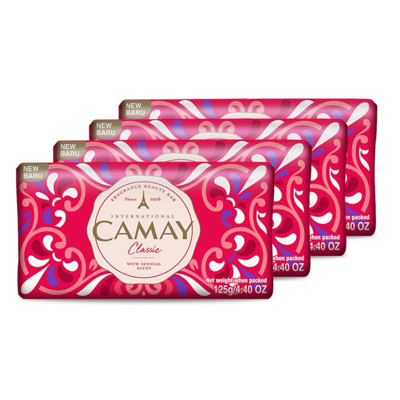 Camay Classic Carnations Roses Beauty Soap with Indulging French Fragrance Moisturizing Bathing Body Soap with Natures Scent Creamy Lather for Daily Skincare 125g Pack of 4 - Image 1